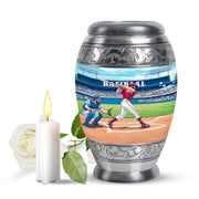 Illustrious Baseball Memorial Cremation Urns - Teal 10-inch, 200 cu in - Yatskia