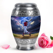 Blue Resounding Baseball Memorial Urn for Ashes - 10-inch, 200 cu in - Yatskia