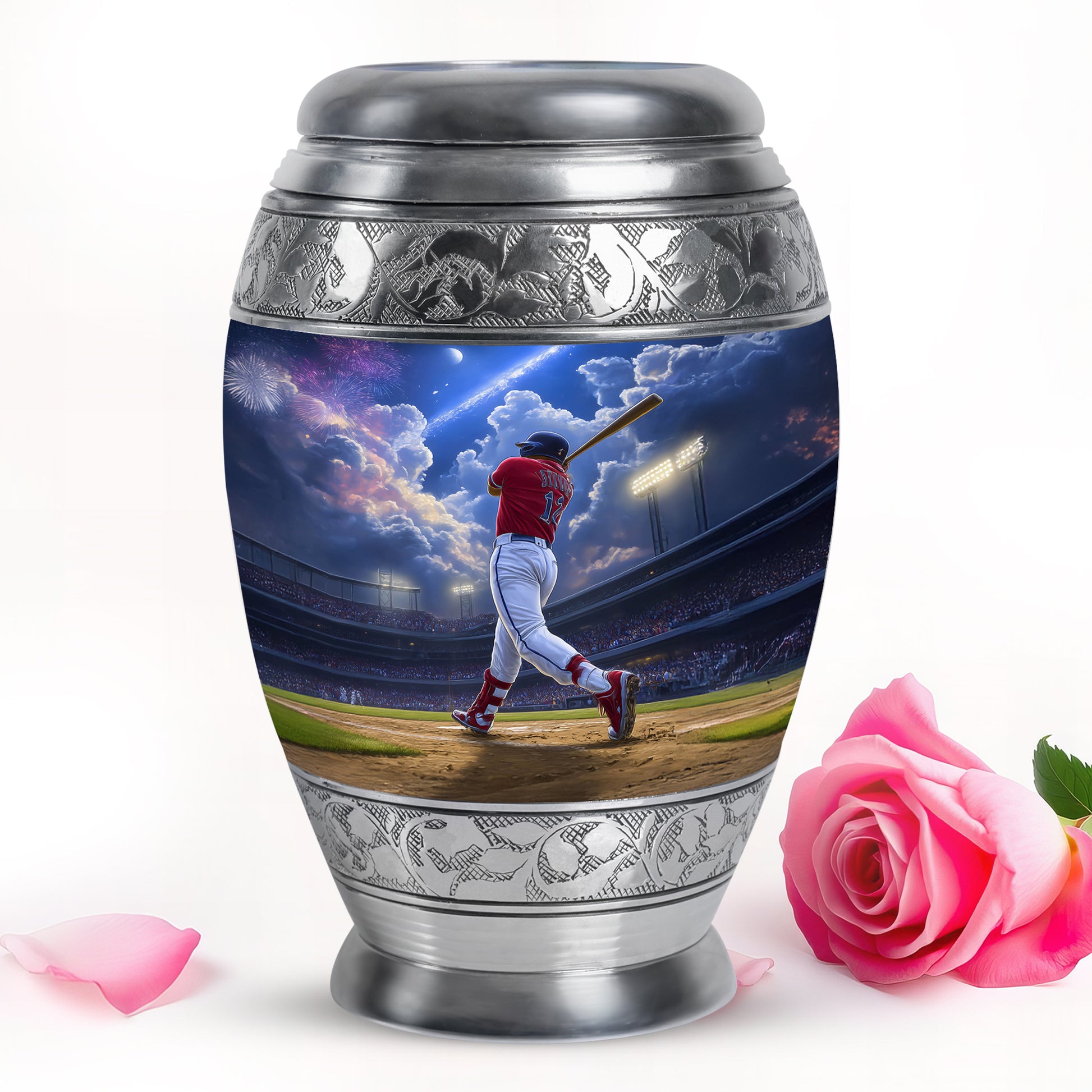 Blue Resounding Baseball Memorial Urn for Ashes - 10-inch, 200 cu in - Yatskia
