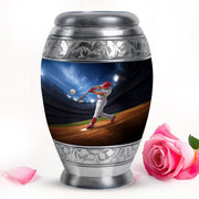 Radiant Baseball Memorial Cremation Urns - Blue 10-inch, 200 cu in - Yatskia