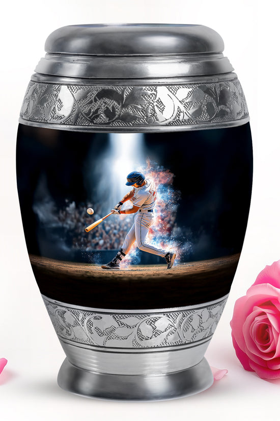 Black Baseball Reflection Cremation Urns for Human Ashes - 10-inch, 200 cu in - Yatskia