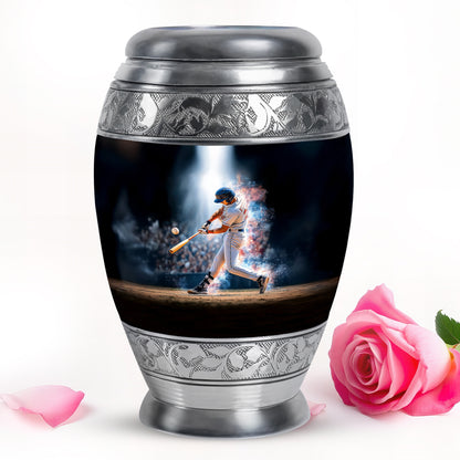 Black Baseball Reflection Cremation Urns for Human Ashes - 10-inch, 200 cu in - Yatskia