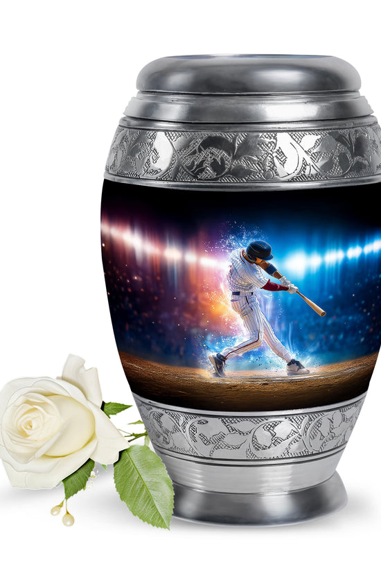 Personalized Refined Baseball Cremation Urns - Black 10-inch, 200 cu in - Yatskia