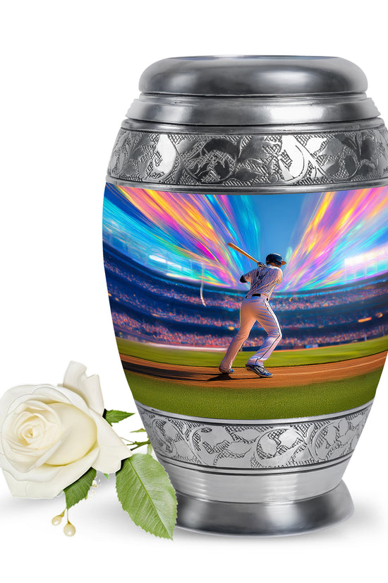 Personalized Baseball Cremation Urns - Eminent Blue 10-inch, 200 cu in - Yatskia