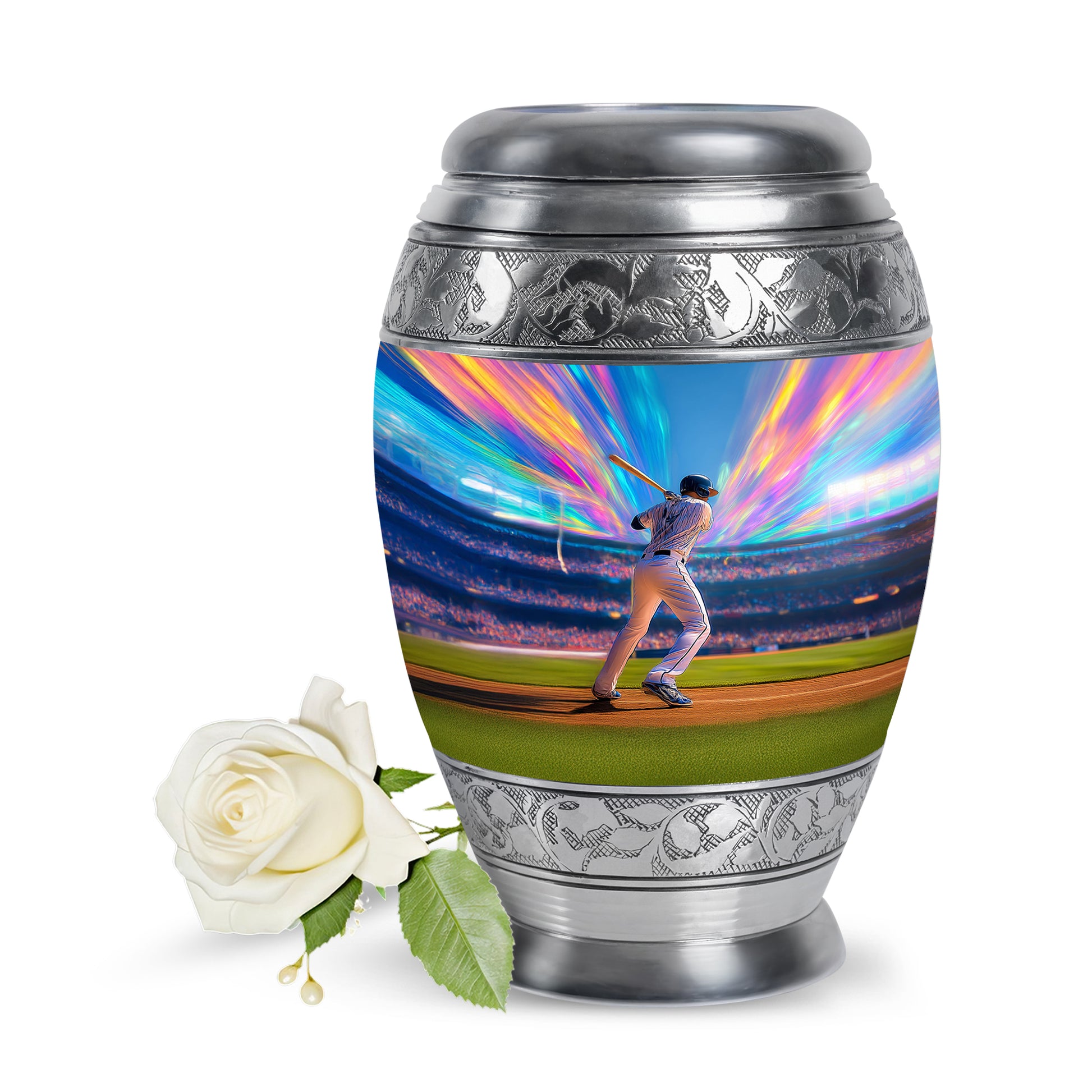 Personalized Baseball Cremation Urns - Eminent Blue 10-inch, 200 cu in - Yatskia