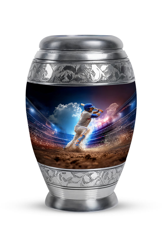 Personalized Baseball Cremation Urns - Wondrous Blue 10-inch, 200 cu in - Yatskia