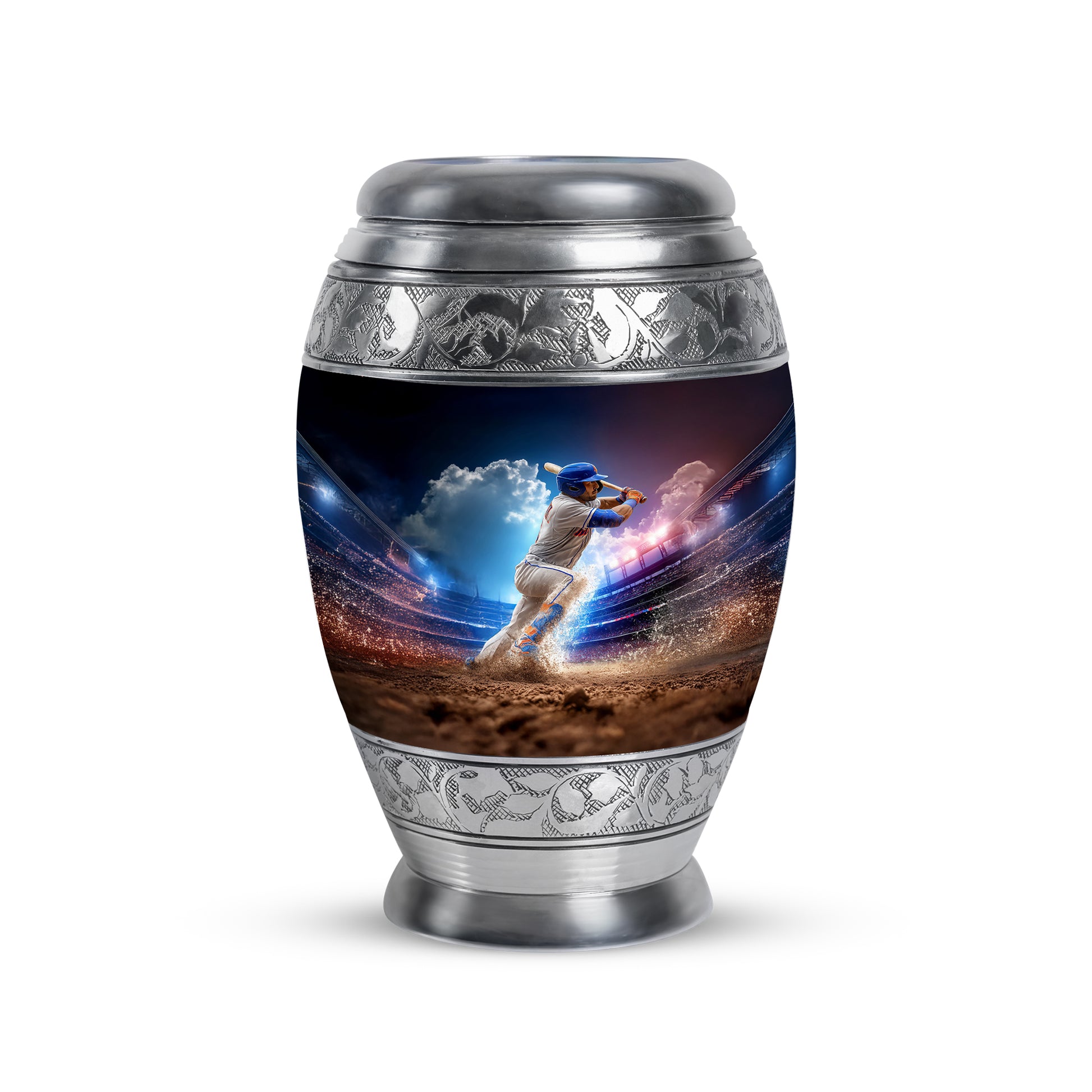 Personalized Baseball Cremation Urns - Wondrous Blue 10-inch, 200 cu in - Yatskia