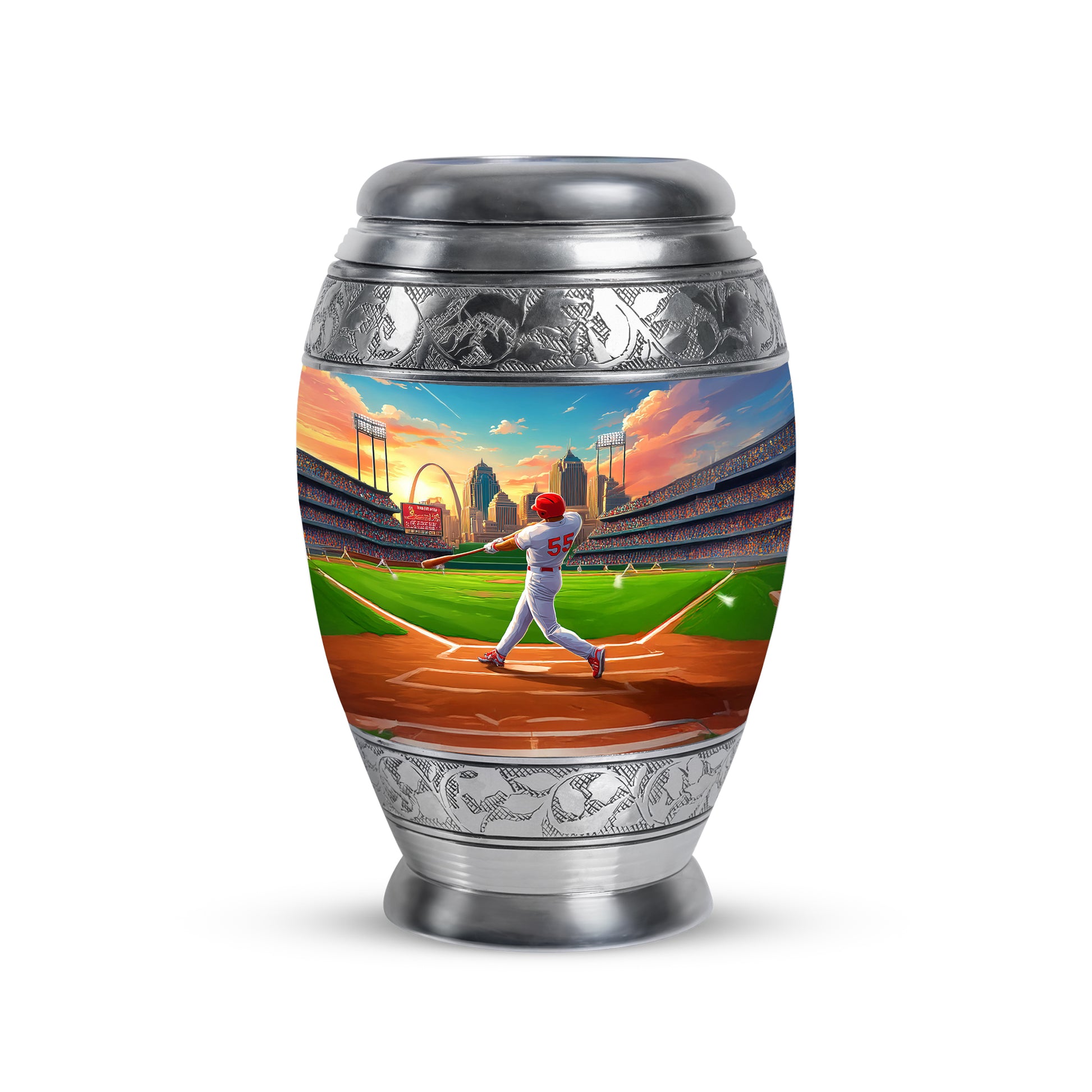 Blue Treasured Baseball Cremation Urns for Human Ashes - 10-inch, 200 cu in - Yatskia