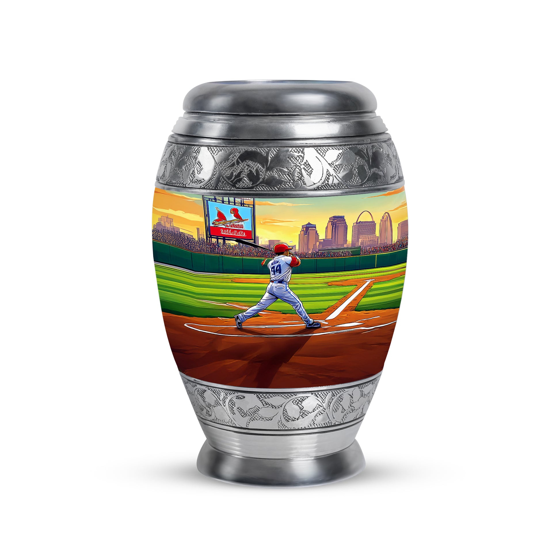 Everlasting Green Baseball Resting Place Urn for Human Ashes - 10-inch, 200 cu in - Yatskia
