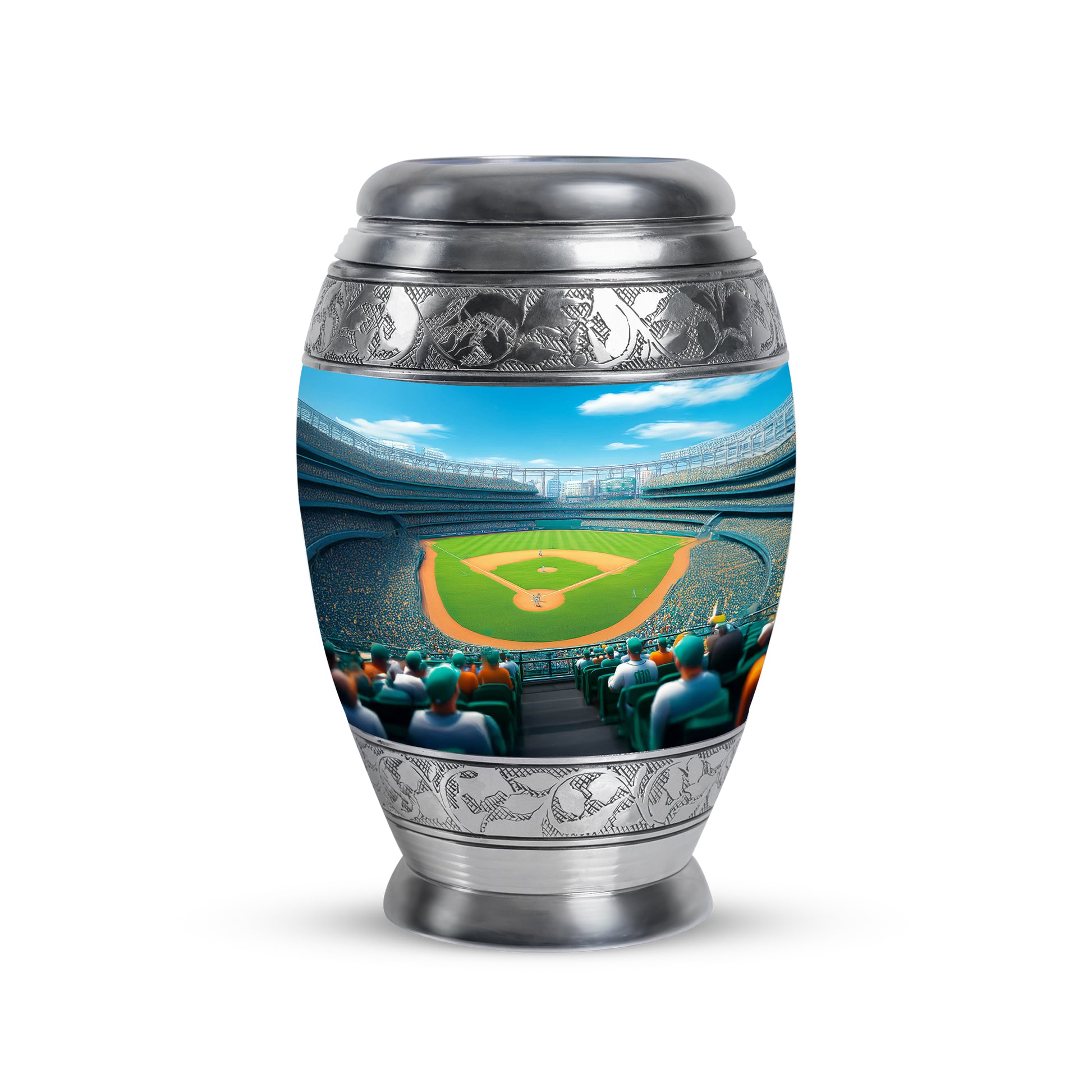 Lustrous Baseball Cremation Urns for Human Ashes - Blue 10-inch - Yatskia