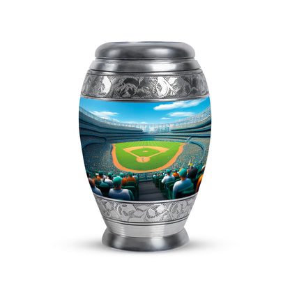 Lustrous Baseball Cremation Urns for Human Ashes - Blue 10-inch - Yatskia