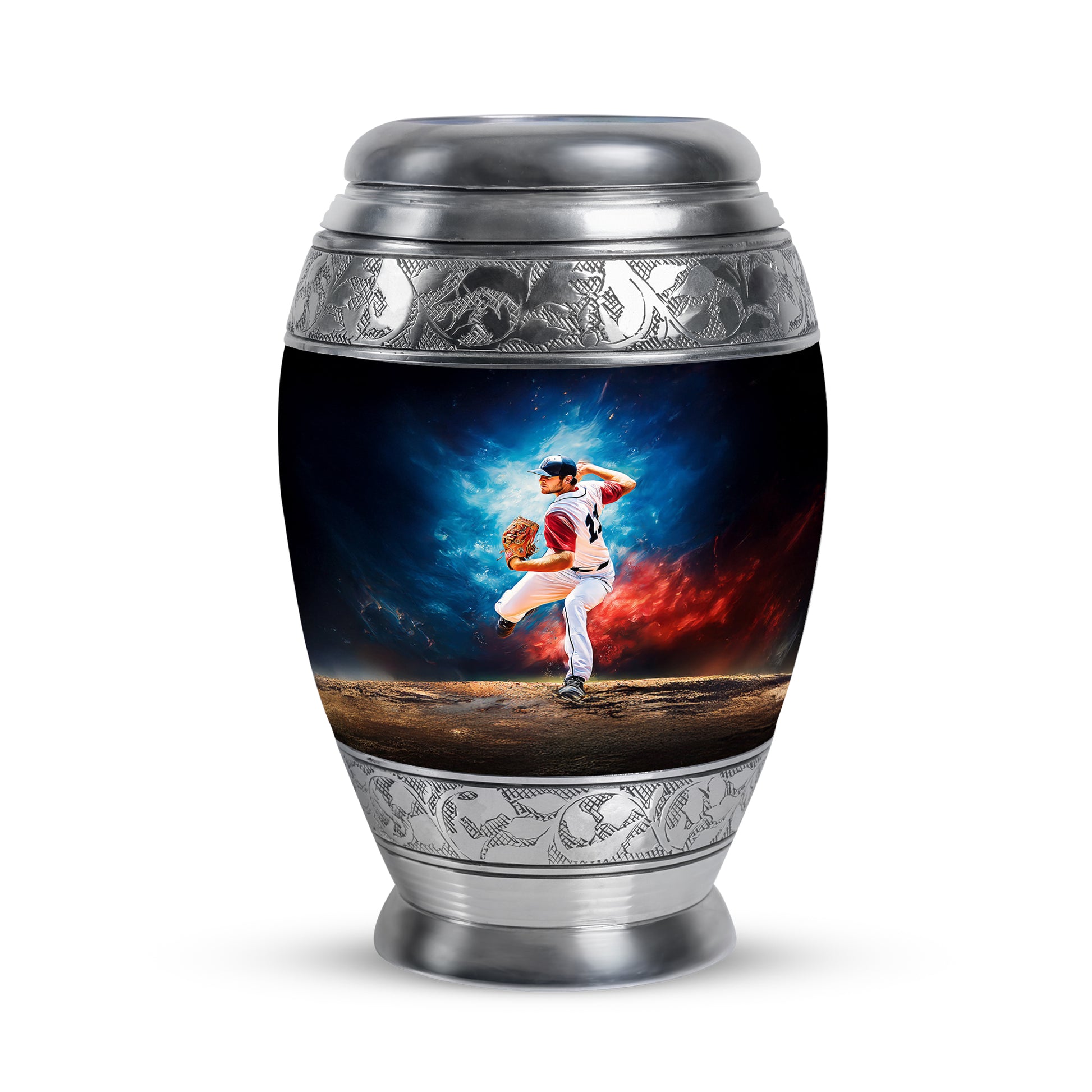 Blue Resounding Baseball Memorial Urn for Ashes - 10-inch, 200 cu in - Yatskia