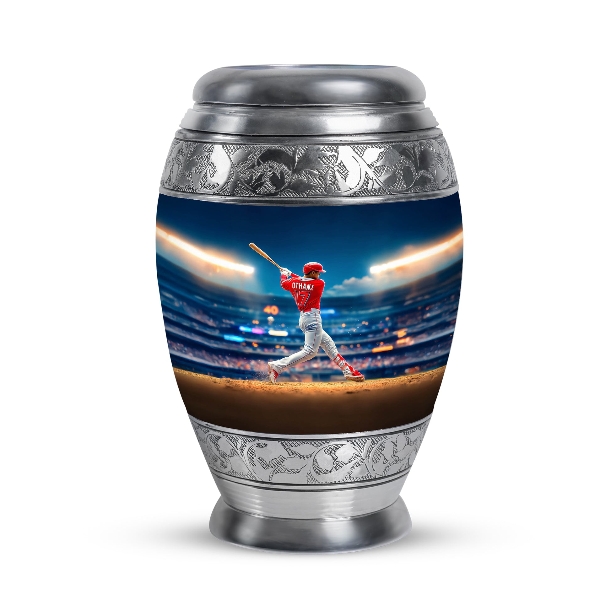 Blessed Baseball Cremation Urns for Human Ashes - Blue 10-inch - Yatskia