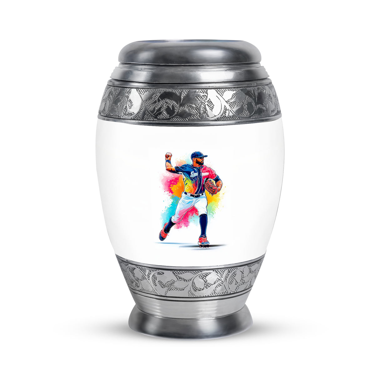 Inspiring White Baseball Keepsake Urn for Human Ashes - 10-inch, 200 cu in - Yatskia