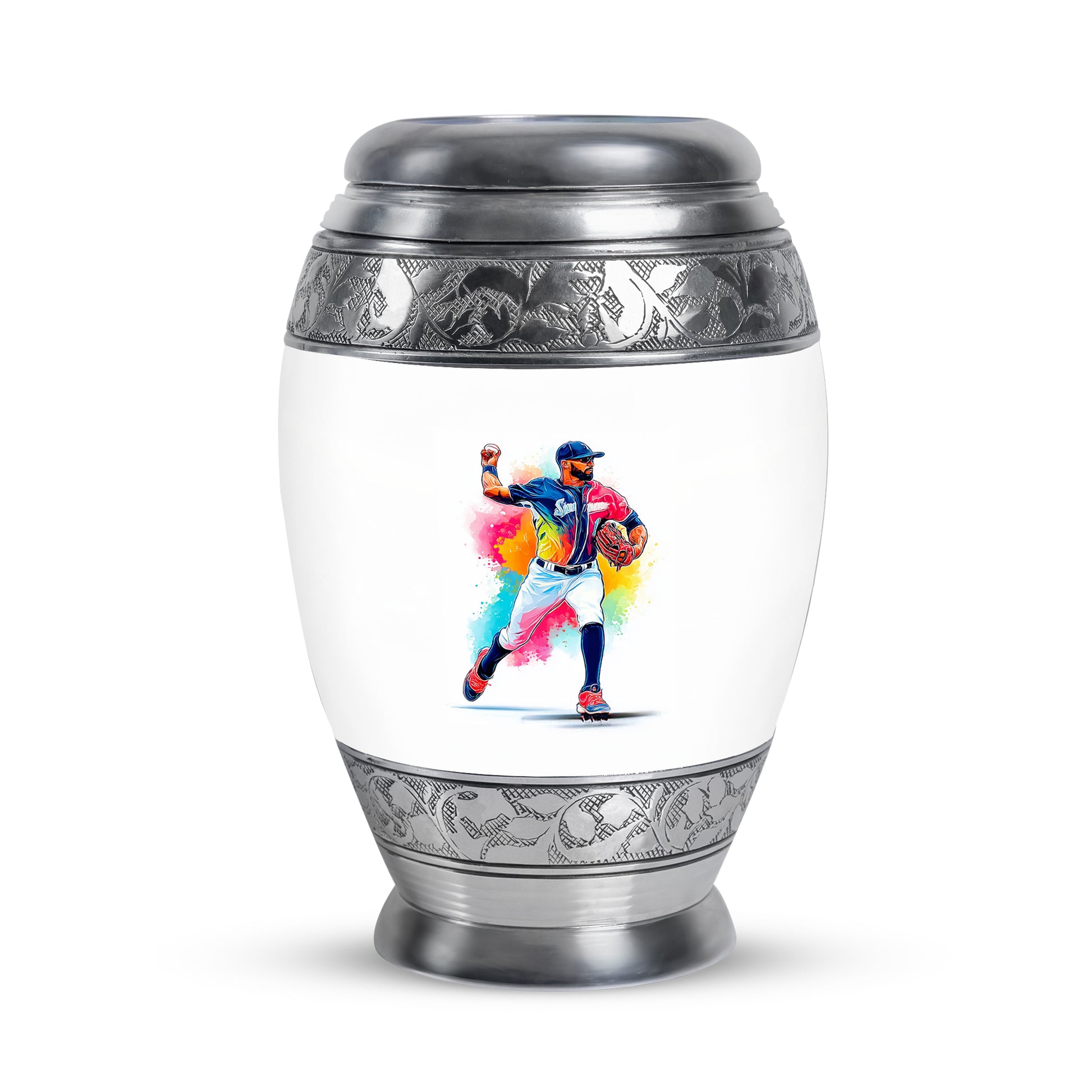 Inspiring White Baseball Keepsake Urn for Human Ashes - 10-inch, 200 cu in - Yatskia
