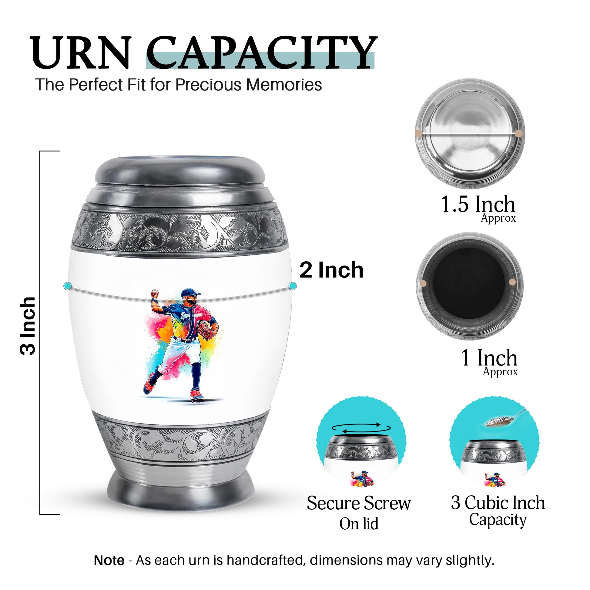 Snow White Baseball Cremation Urn lifestyle display on memorial shelf - regal baseball design with crown-inspired accents - mini keepsake memorial for portion of cremation ashes