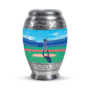 Blue Baseball Haven Cremation Urns for Human Ashes - 10-inch, 200 cu in - Yatskia