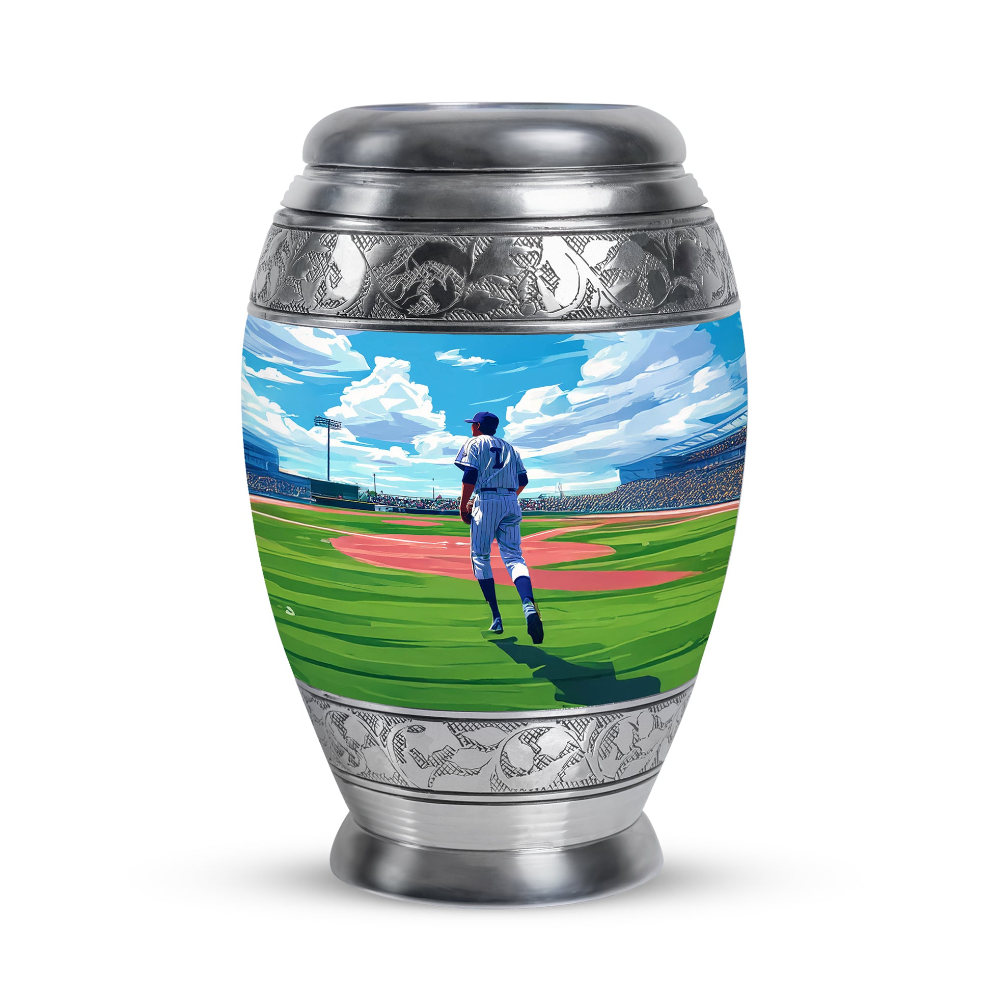 Sublime Baseball Cremation Urns for Human Ashes - Blue 10-inch - Yatskia