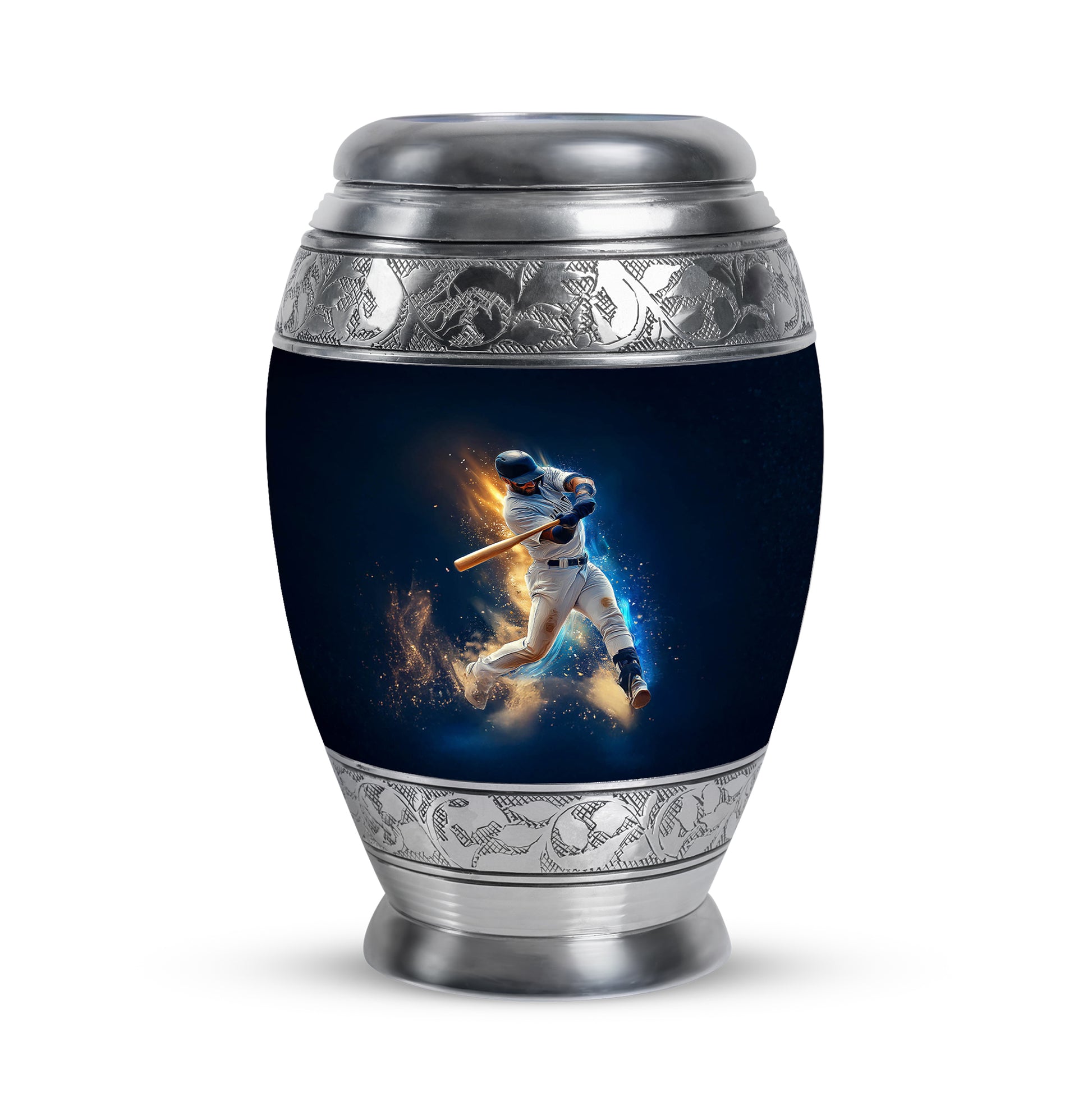 Radiant Baseball Memorial Cremation Urns - Blue 10-inch, 200 cu in - Yatskia