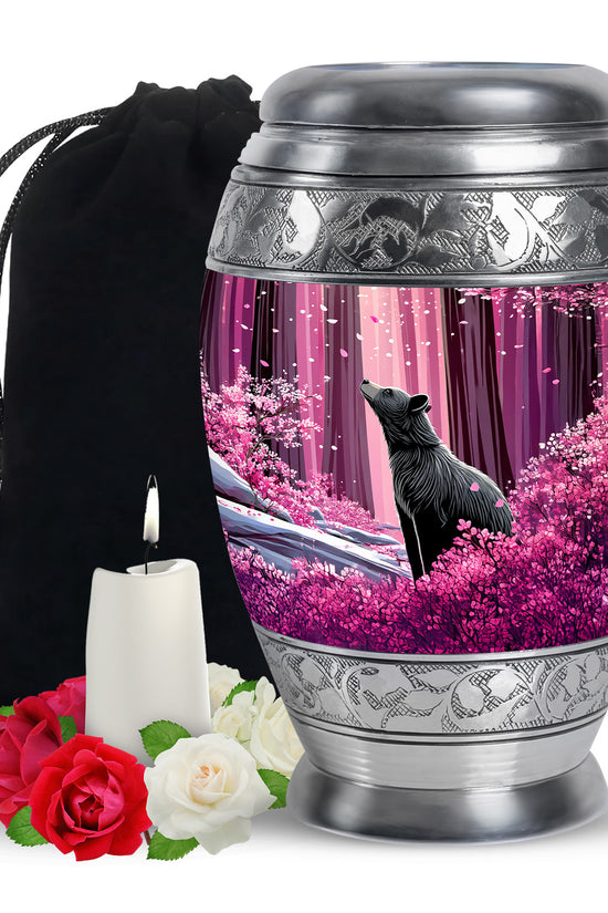 Cherry Blossom Memorial Urn - Bear Funeral Urn For Adults Ashes