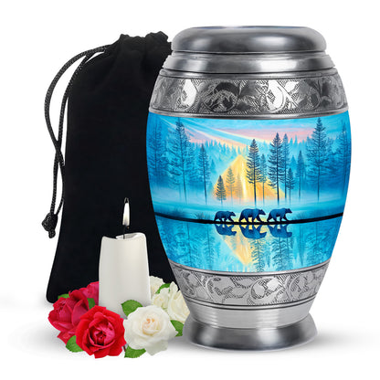 Family Bear Forest Urn - Bule Cremation Urn For Loved Ones