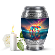 Personalized Magnificent Bear Cremation Urns - Blue 10-inch, 200 cu in - Yatskia