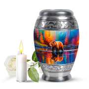 Blue Exquisite Bear Memorial Urn for Ashes - 10-inch, 200 cu in - Yatskia