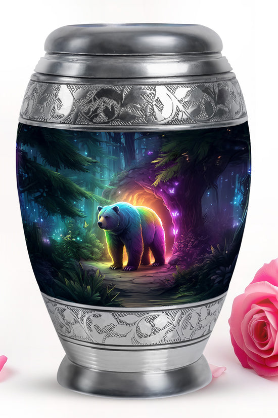 Hallowed Bear Cremation Urns for Human Ashes - Blue 10-inch - Yatskia