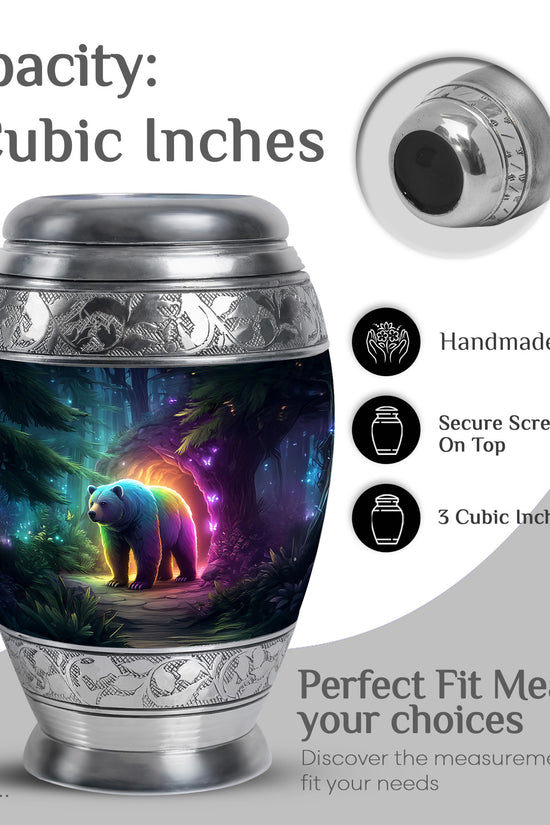 Powder Blue Bear Cremation Urn lifestyle display on memorial shelf - regal bear design with crown-inspired accents - mini keepsake memorial for portion of cremation ashes