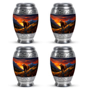 Indigo Bear Cremation Urn urn with complimentary velvet bag - regal bear design with crown-inspired accents - 10 inch aluminum urn for cremated remains