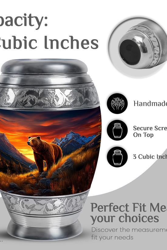 Celestial Blue Bear Cremation Urn lifestyle display on memorial shelf - regal bear design with crown-inspired accents - mini keepsake memorial for portion of cremation ashes