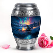 Resplendent Blue Bear Cremation Urn for Ashes - 10-inch, 200 cu in - Yatskia