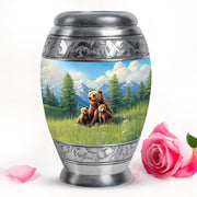 Radiant Bear Memorial Cremation Urns - Blue 10-inch, 200 cu in - Yatskia