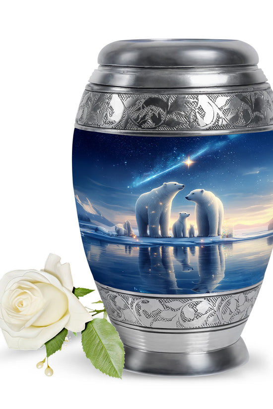 Illustrious Bear Memorial Cremation Urns - Blue 10-inch, 200 cu in - Yatskia