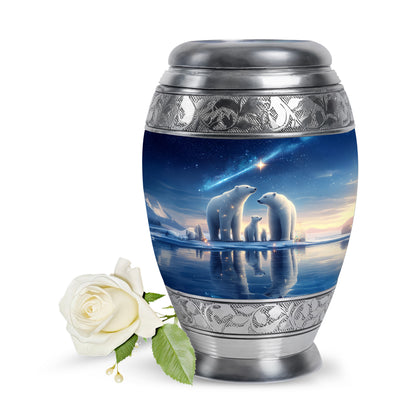 Illustrious Bear Memorial Cremation Urns - Blue 10-inch, 200 cu in - Yatskia