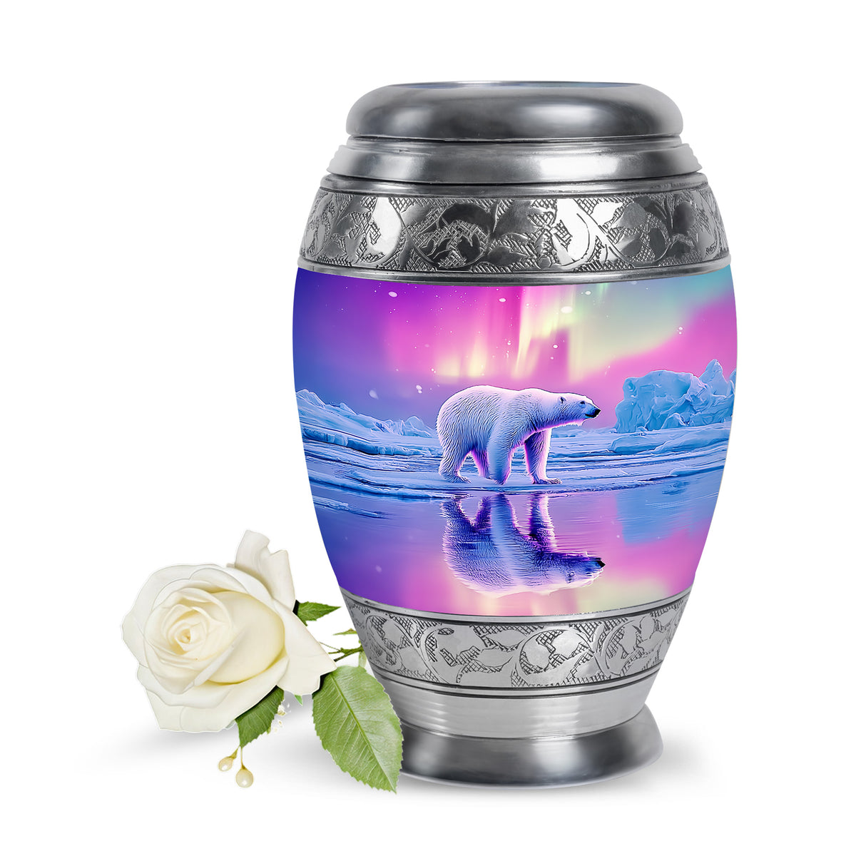 Personalized Pink Revered Bear Cremation Urns for Human Ashes - 10-inch, 200 cu in - Yatskia