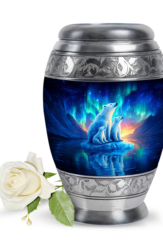 Personalized Blue Bear Cremation Urns for Ashes - Majestic 10-inch - Yatskia