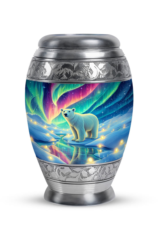 Radiant Bear Memorial Cremation Urns - Blue 10-inch, 200 cu in - Yatskia