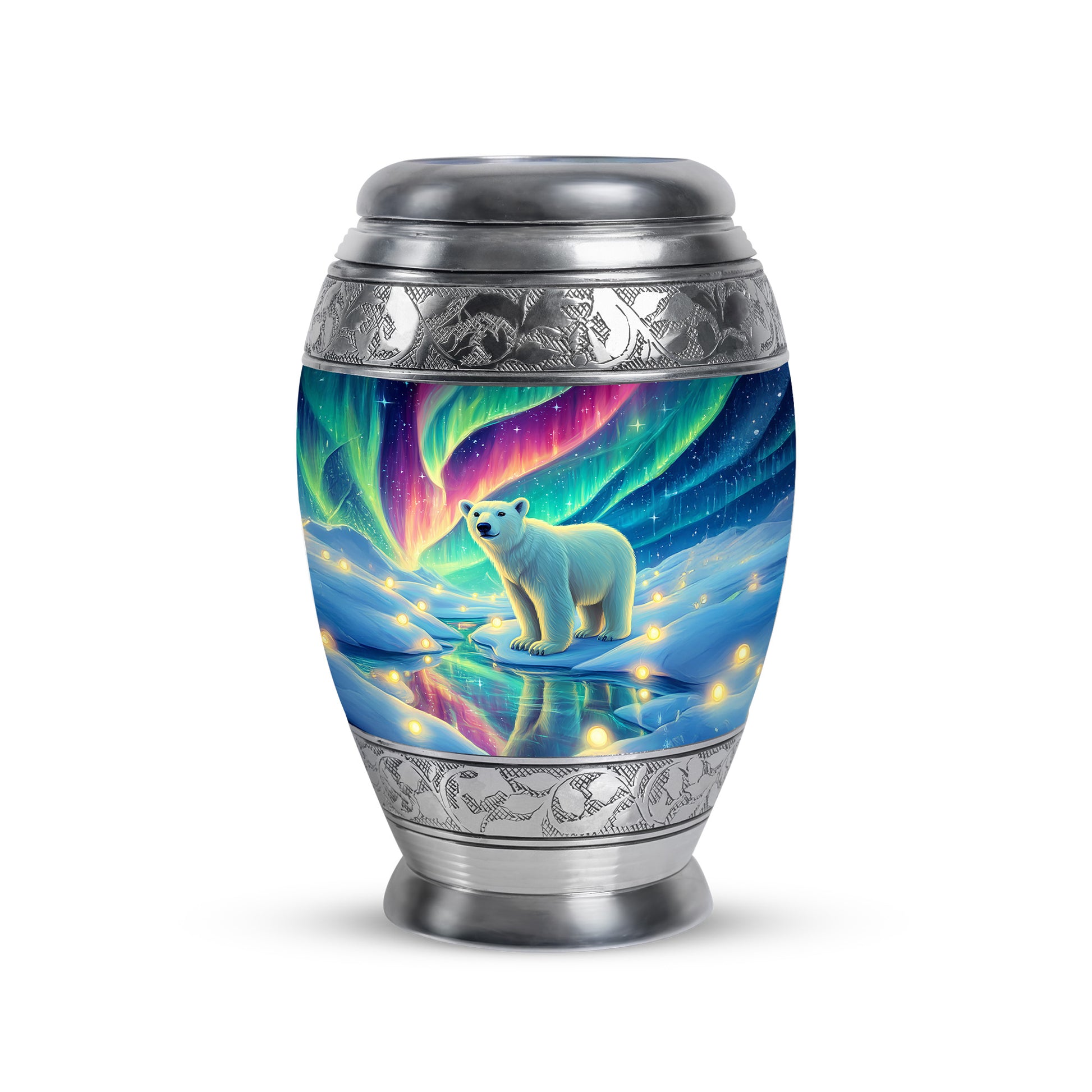 Radiant Bear Memorial Cremation Urns - Blue 10-inch, 200 cu in - Yatskia