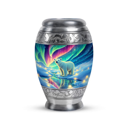 Radiant Bear Memorial Cremation Urns - Blue 10-inch, 200 cu in - Yatskia