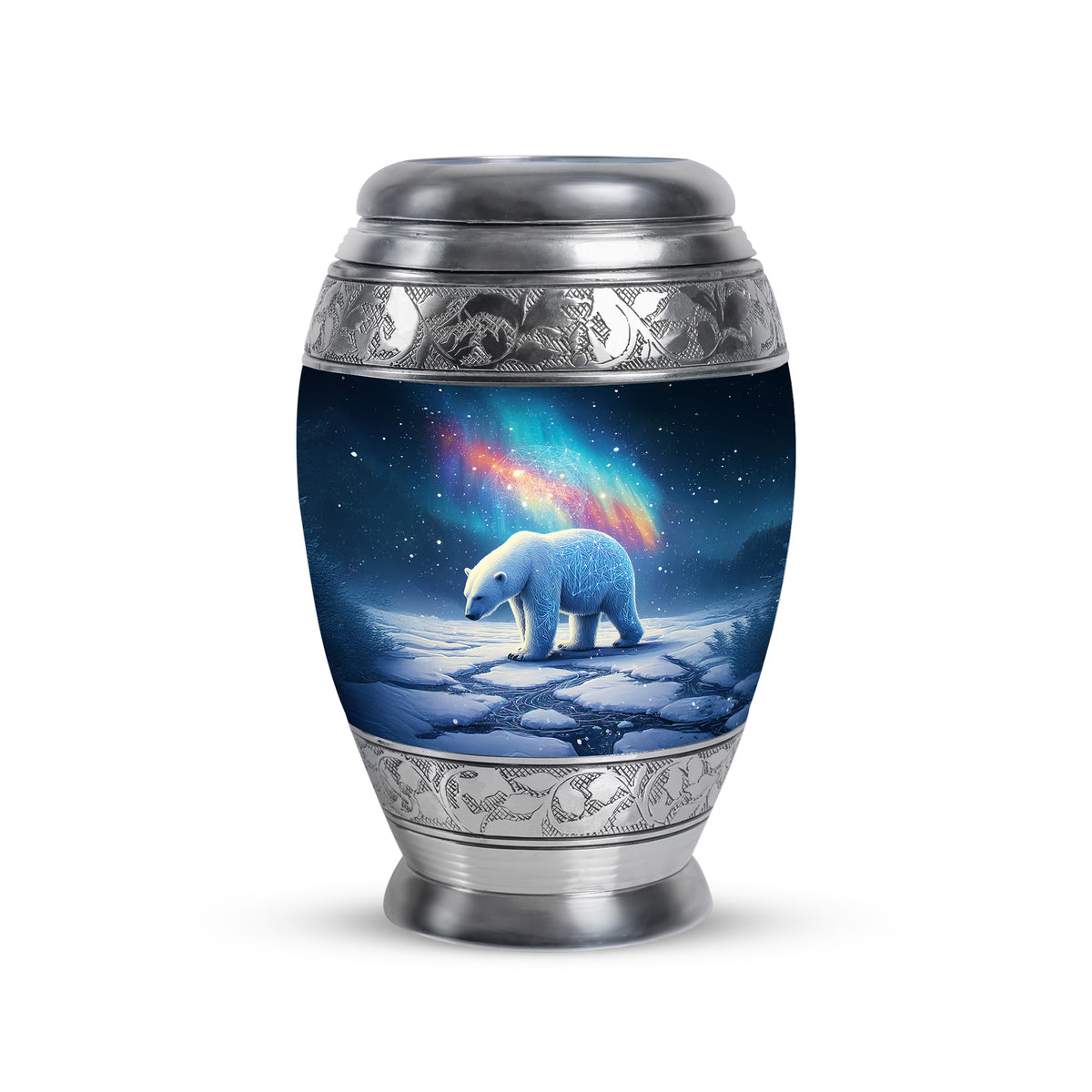 Personalized Blue Revered Bear Cremation Urns for Human Ashes - 10-inch, 200 cu in - Yatskia
