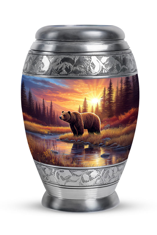 Personalized Refined Bear Cremation Urns - Red 10-inch, 200 cu in - Yatskia