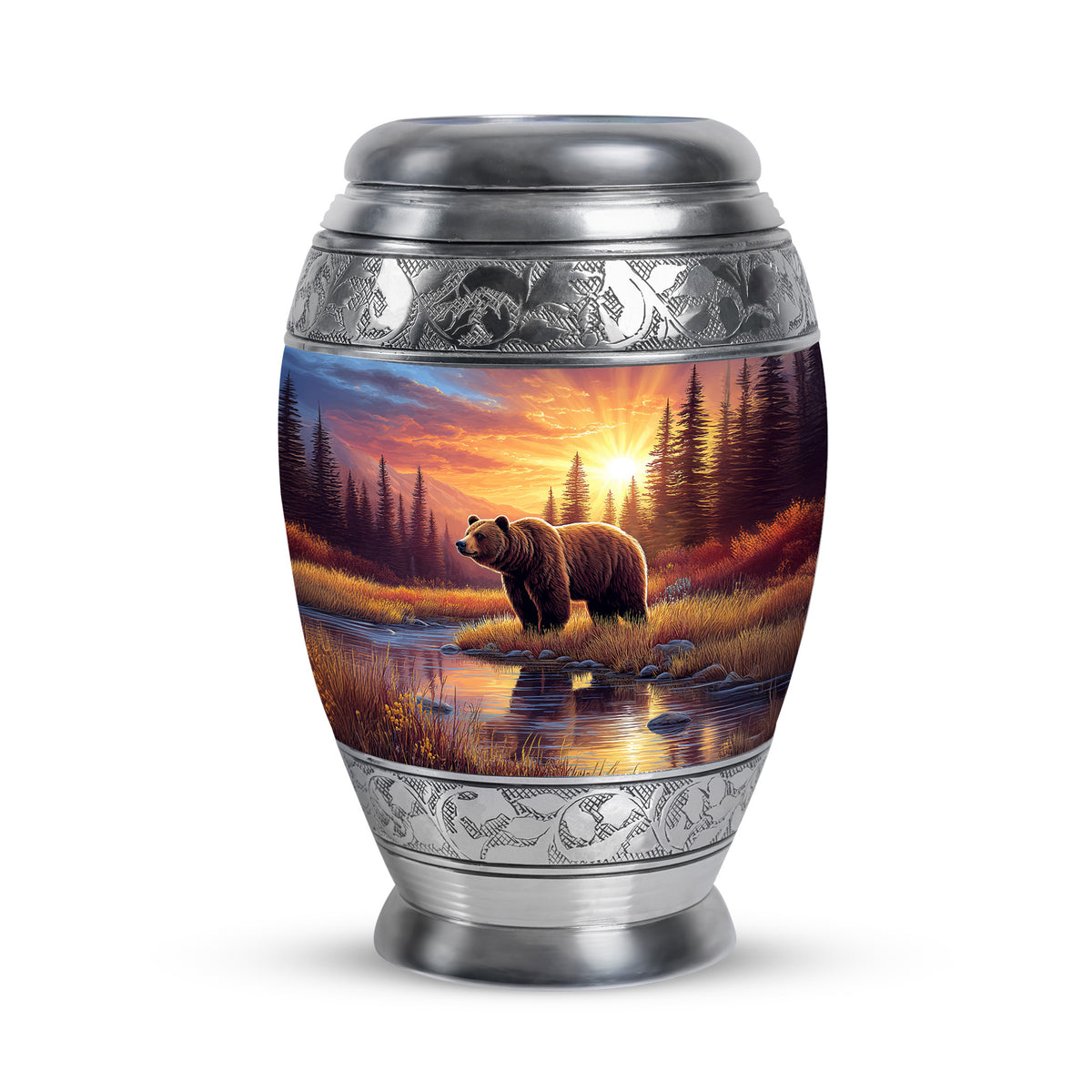 Personalized Refined Bear Cremation Urns - Red 10-inch, 200 cu in - Yatskia