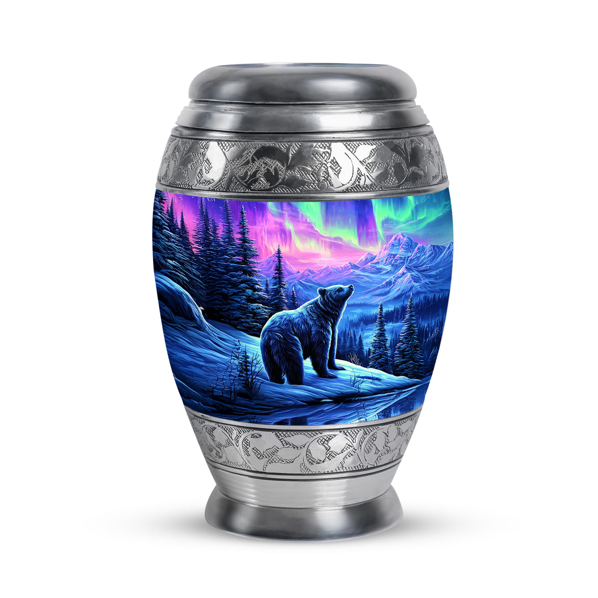 Personalized Bear Cremation Urns - Eminent Purple 10-inch, 200 cu in - Yatskia