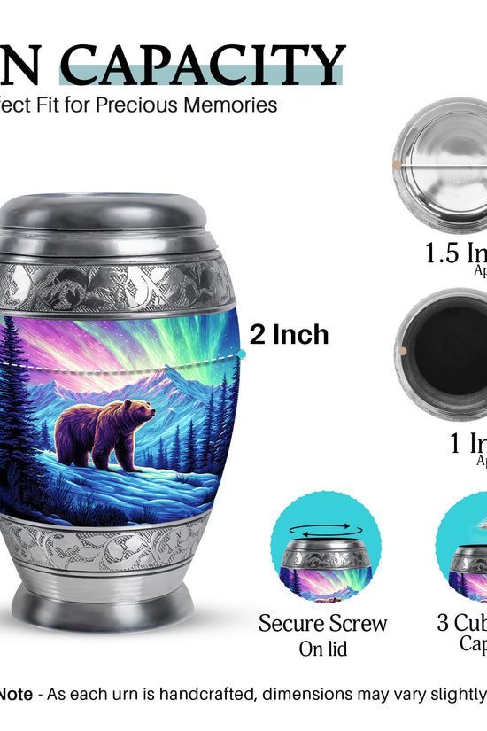 Blush Pink Bear Cremation Urn lifestyle display on memorial shelf - regal bear design with crown-inspired accents - mini keepsake memorial for portion of cremation ashes