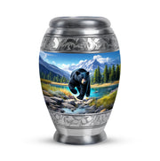 Blue Resounding Bear Memorial Urn for Ashes - 10-inch, 200 cu in - Yatskia