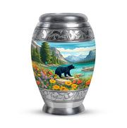 Distinguished Teal Bear Cremation Urn for Ashes - 10-inch, 200 cu in - Yatskia