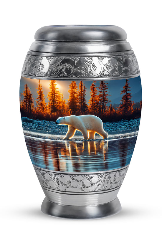 Divine Blue Bear Cremation Urn for Ashes - 10-inch, 200 cu in - Yatskia