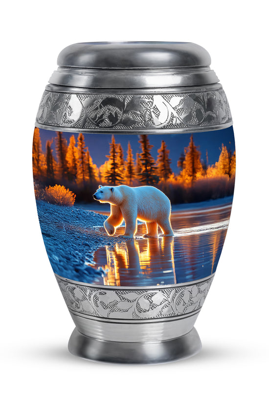 Blessed Bear Cremation Urns for Human Ashes - Blue 10-inch - Yatskia