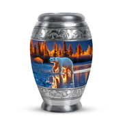 Blessed Bear Cremation Urns for Human Ashes - Blue 10-inch - Yatskia
